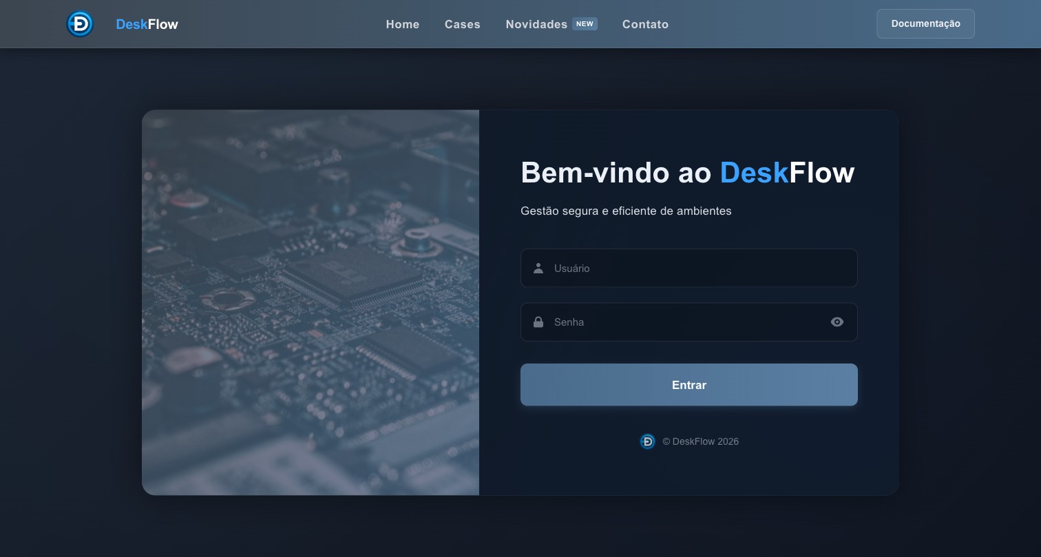 Tela de login do Deskflow