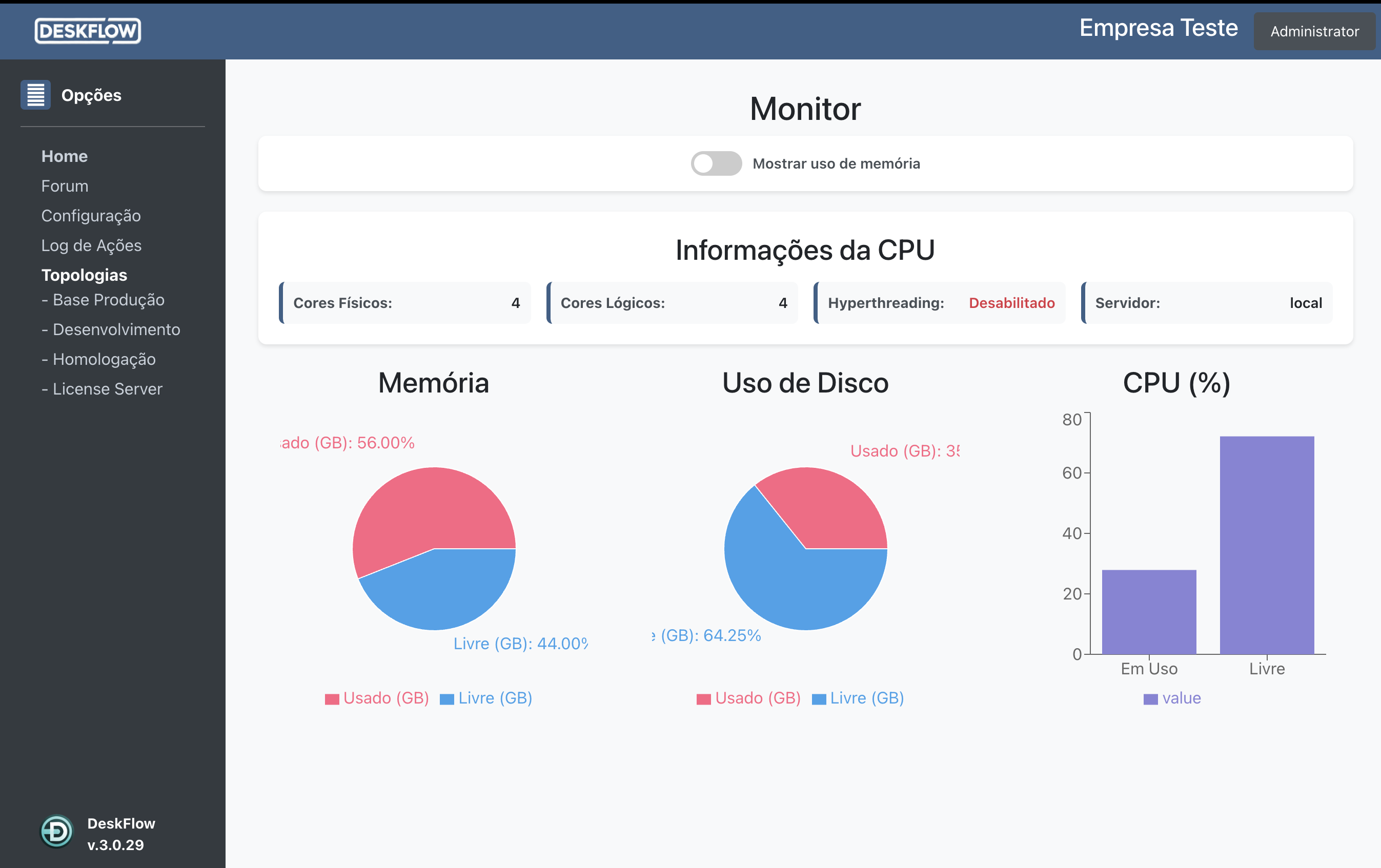 Deskflow - Interface Principal